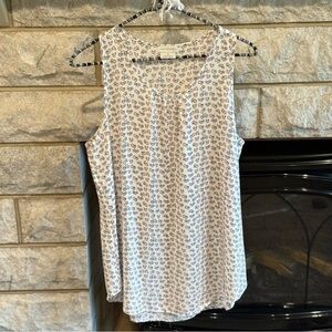 Van Heusen White Sleeveless Relaxed Tank Top Bicycles Medium